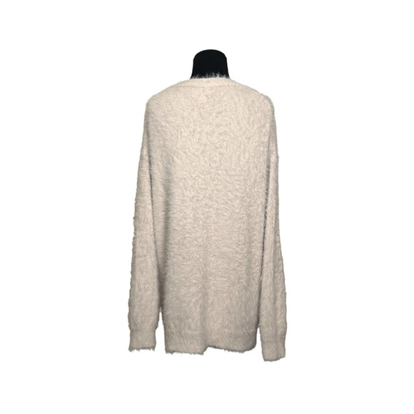 Velvet by Graham & Spencer beige fuzzy button oversize cardigan sweater size XS - Picture 10 of 10